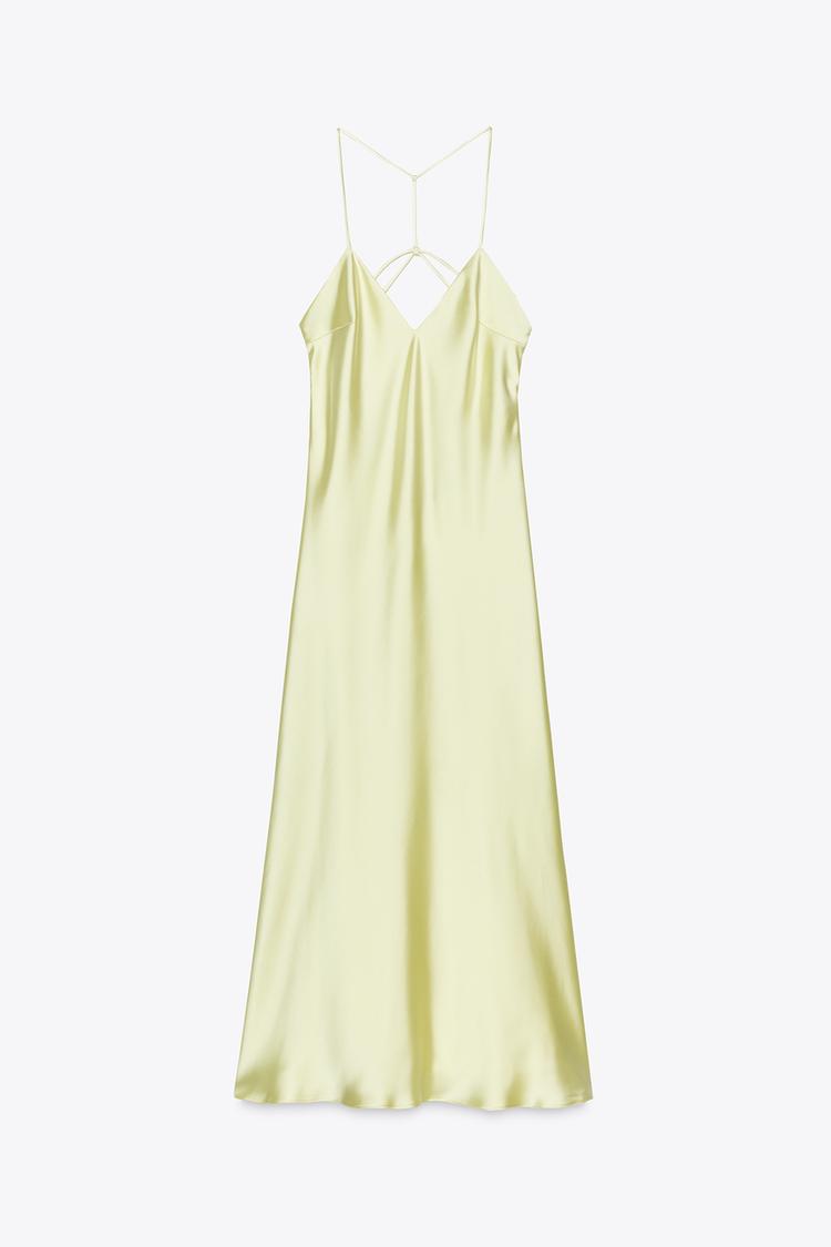 JIMENA - VESTIDO MIDI SATINADO CON ESPALDA DE TIRAS