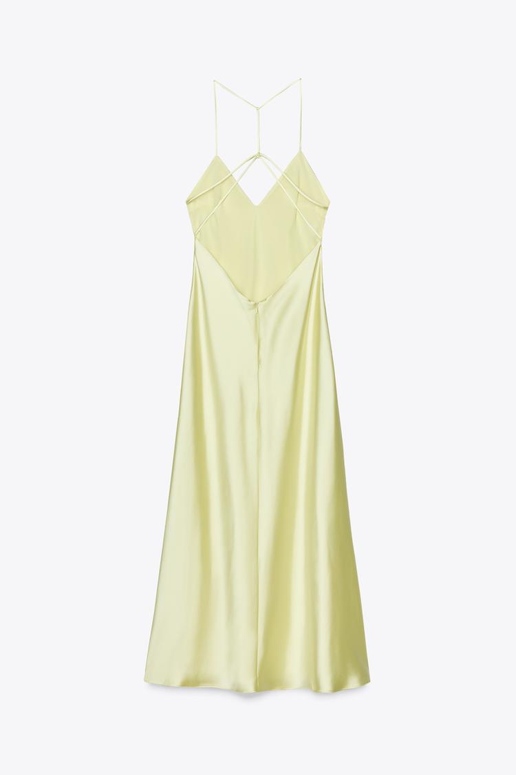 JIMENA - VESTIDO MIDI SATINADO CON ESPALDA DE TIRAS