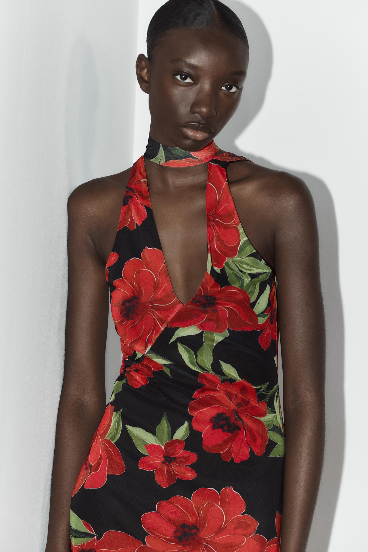 CARMEN - VESTIDO ESTAMPADO CON FOULARD