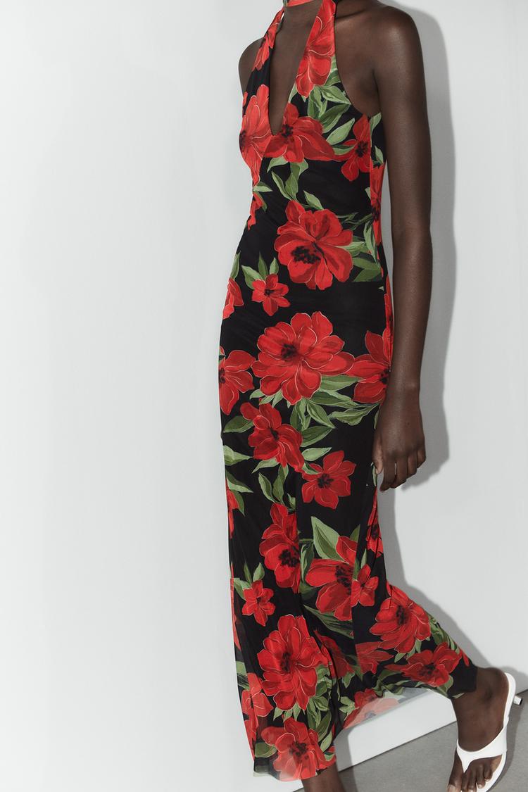 CARMEN - VESTIDO ESTAMPADO CON FOULARD