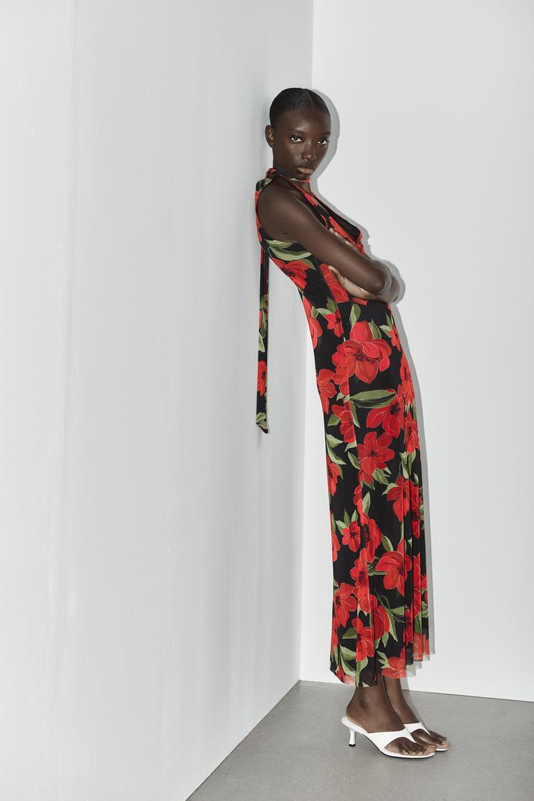 CARMEN - VESTIDO ESTAMPADO CON FOULARD