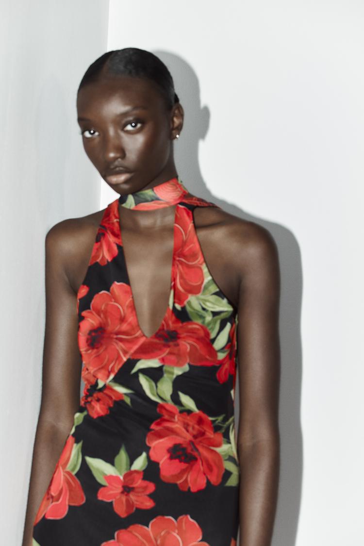 CARMEN - VESTIDO ESTAMPADO CON FOULARD