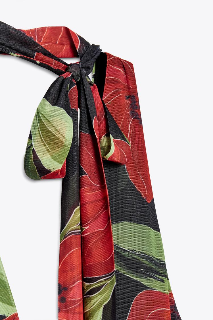 CARMEN - VESTIDO ESTAMPADO CON FOULARD