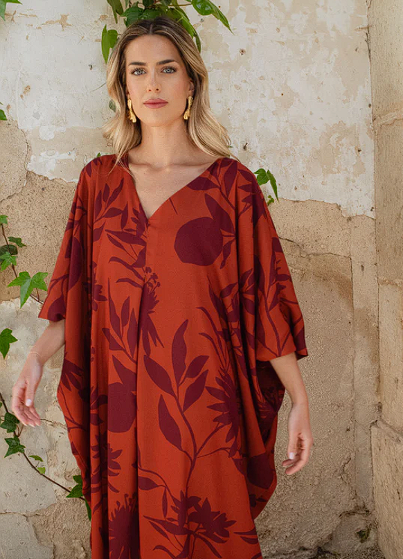 AGAPITA - VESTIDO CAFTÁN ESTAMPADO