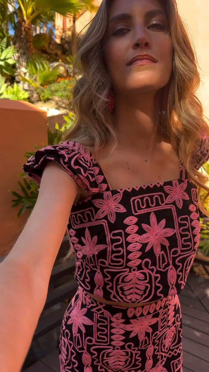 PAULINA - CONJUNTO TOP Y FALDA