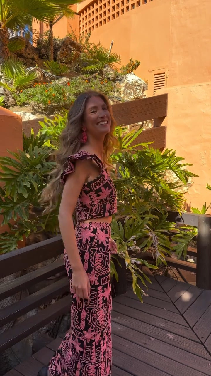 PAULINA - CONJUNTO TOP Y FALDA