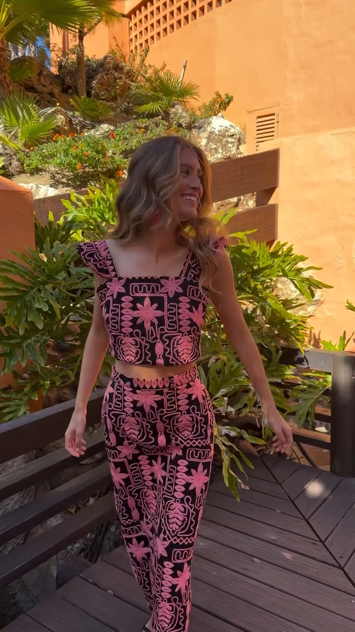PAULINA - CONJUNTO TOP Y FALDA
