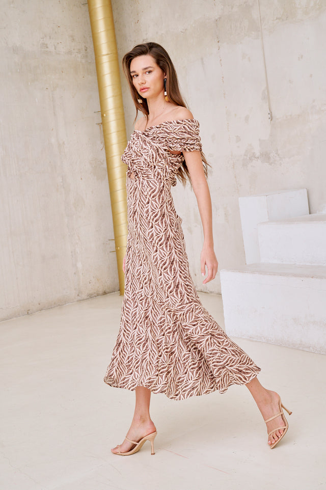 ALMUDENA - VESTIDO MIDI CON ESTAMPADO