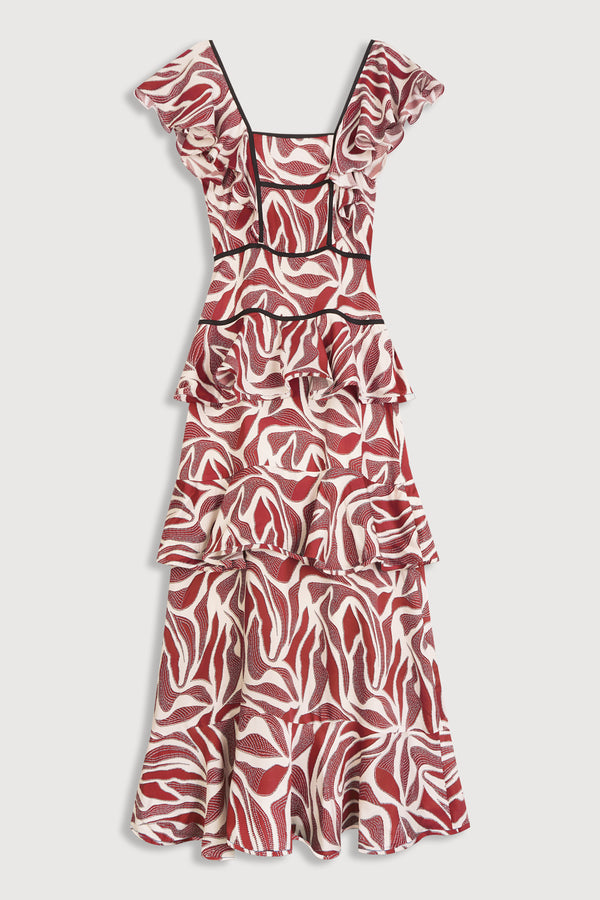 DOLORES - VESTIDO ESTAMPADO CON VOLANTES