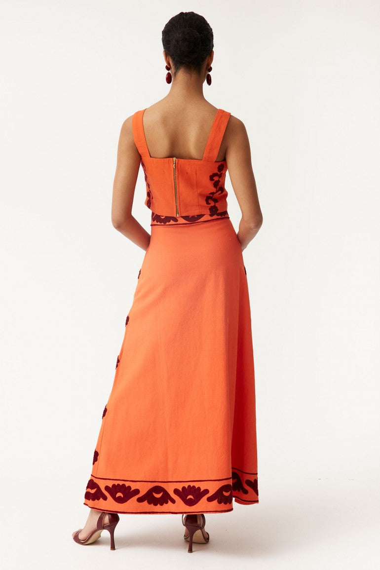 LORENZA - CONJUNTO TOP Y FALDA