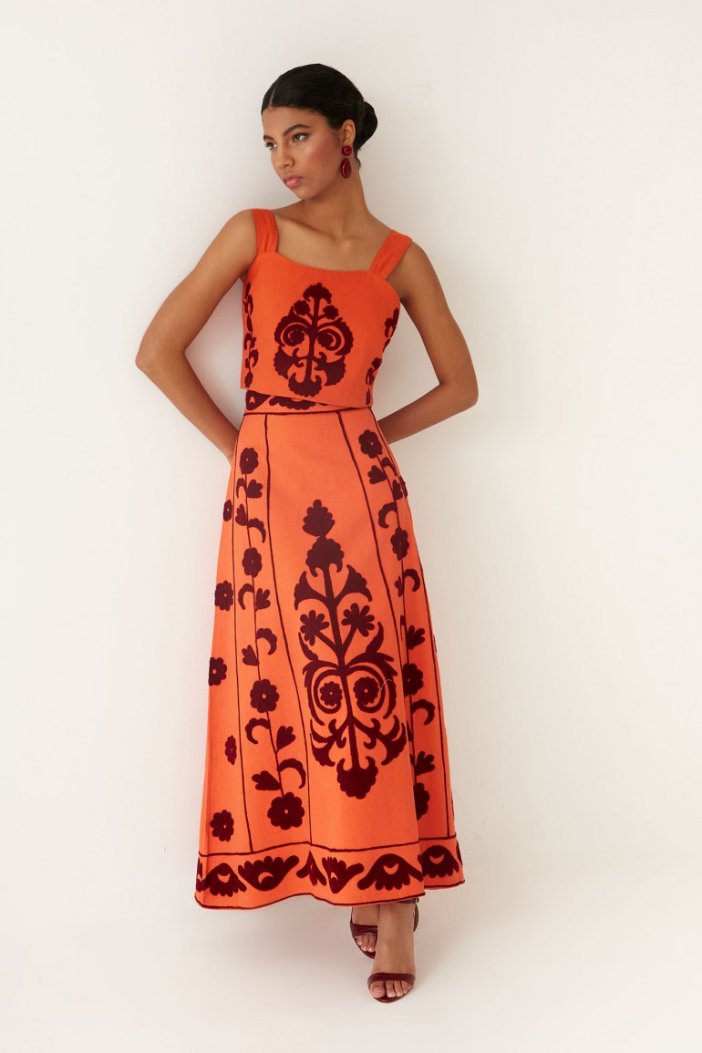 LORENZA - CONJUNTO TOP Y FALDA