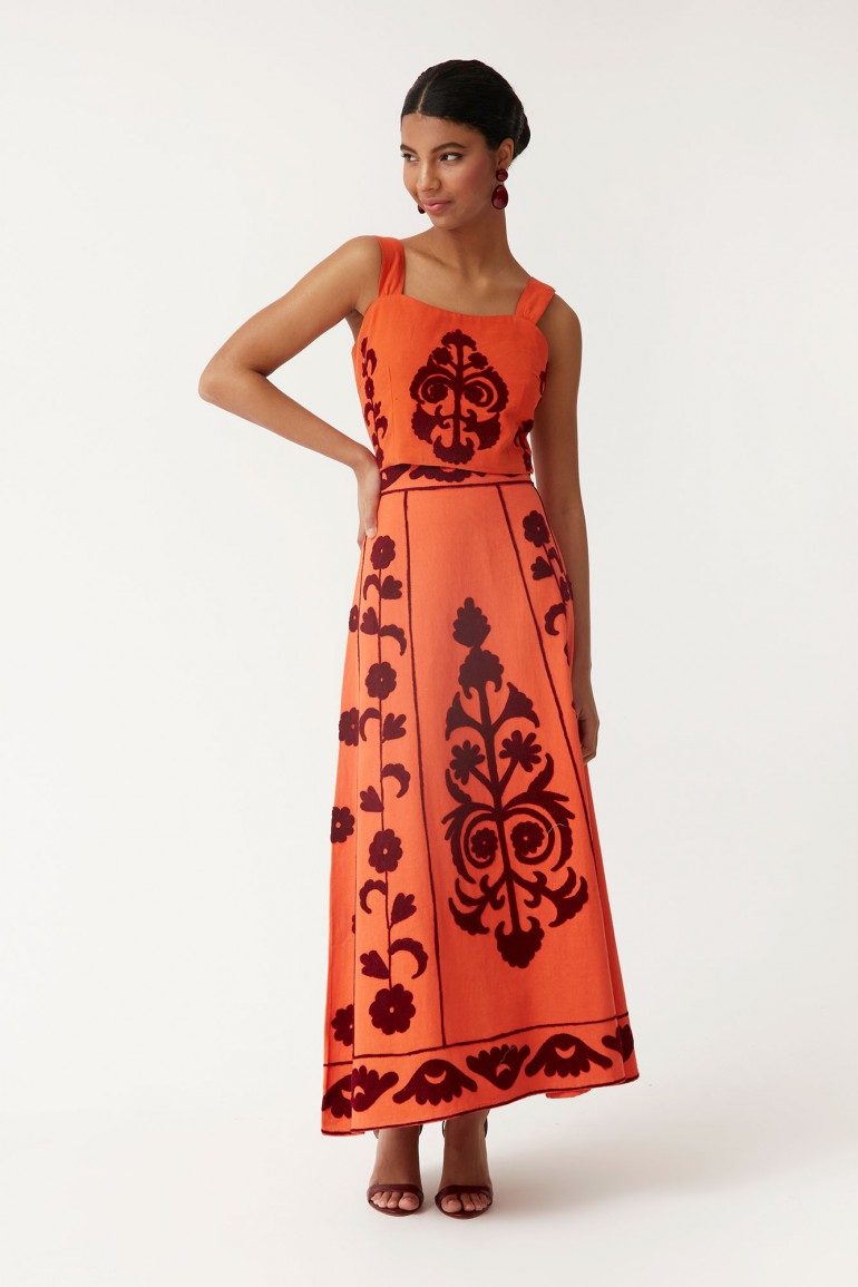 LORENZA - CONJUNTO TOP Y FALDA