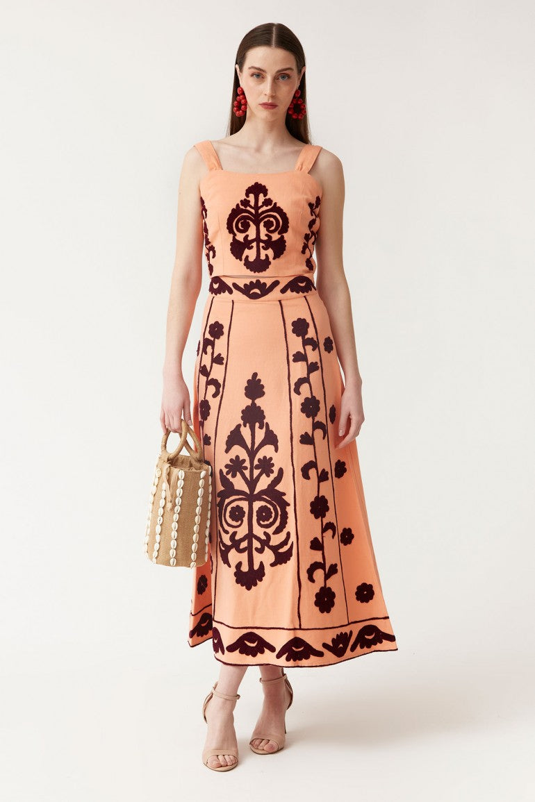 LORENZA - CONJUNTO TOP Y FALDA