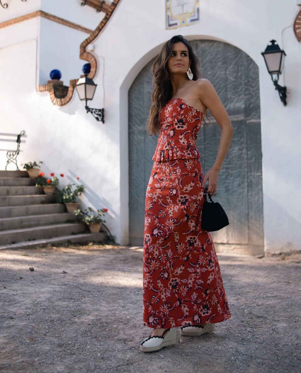 MAYTE - CONJUNTO ESTAMPADO DE TOP Y FALDA