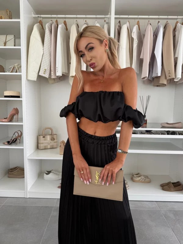 GENMA - CONJUNTO TOP Y PANTALÓN PLISADO