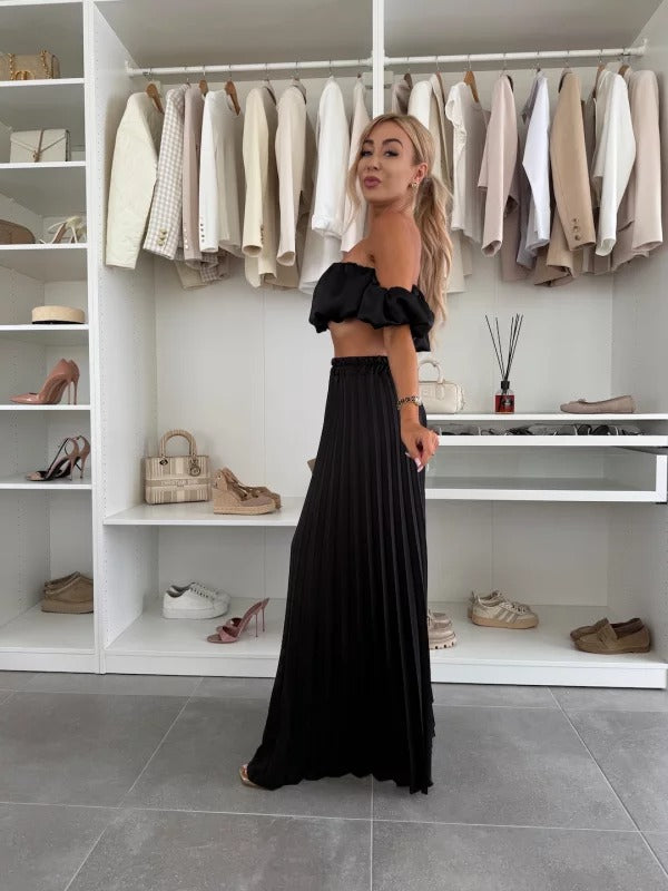 GENMA - CONJUNTO TOP Y PANTALÓN PLISADO