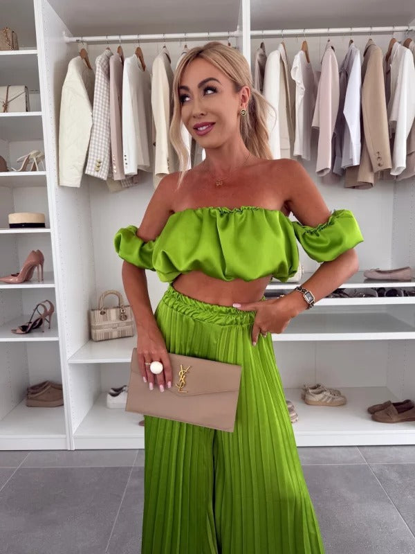 GENMA - CONJUNTO TOP Y PANTALÓN PLISADO