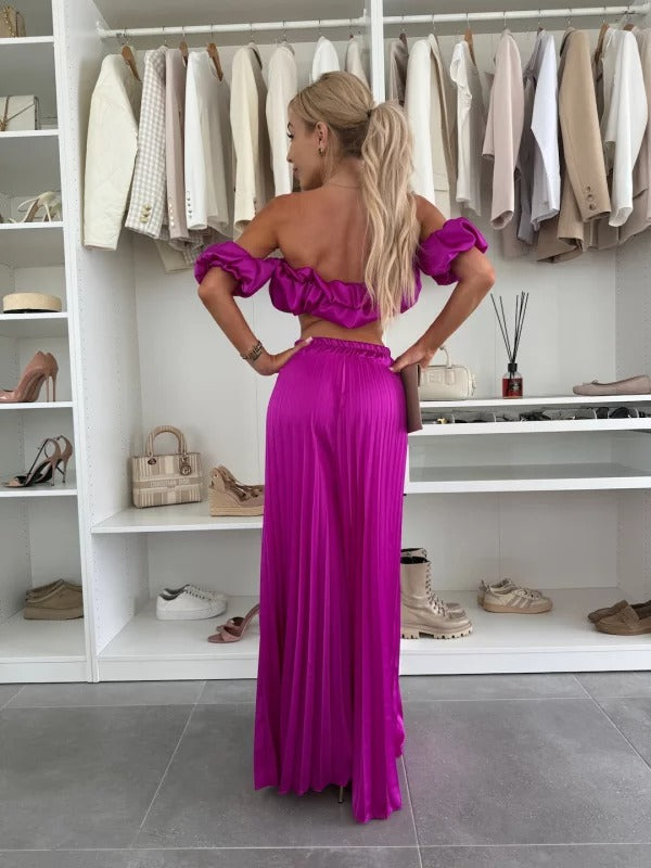 GENMA - CONJUNTO TOP Y PANTALÓN PLISADO