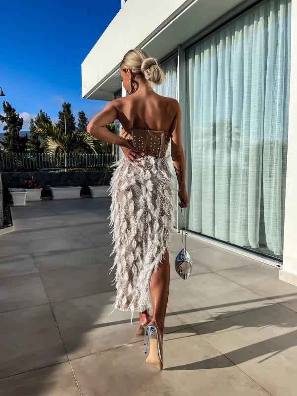 SARAI - VESTIDO CON DETALLES DE PEDRERÍA