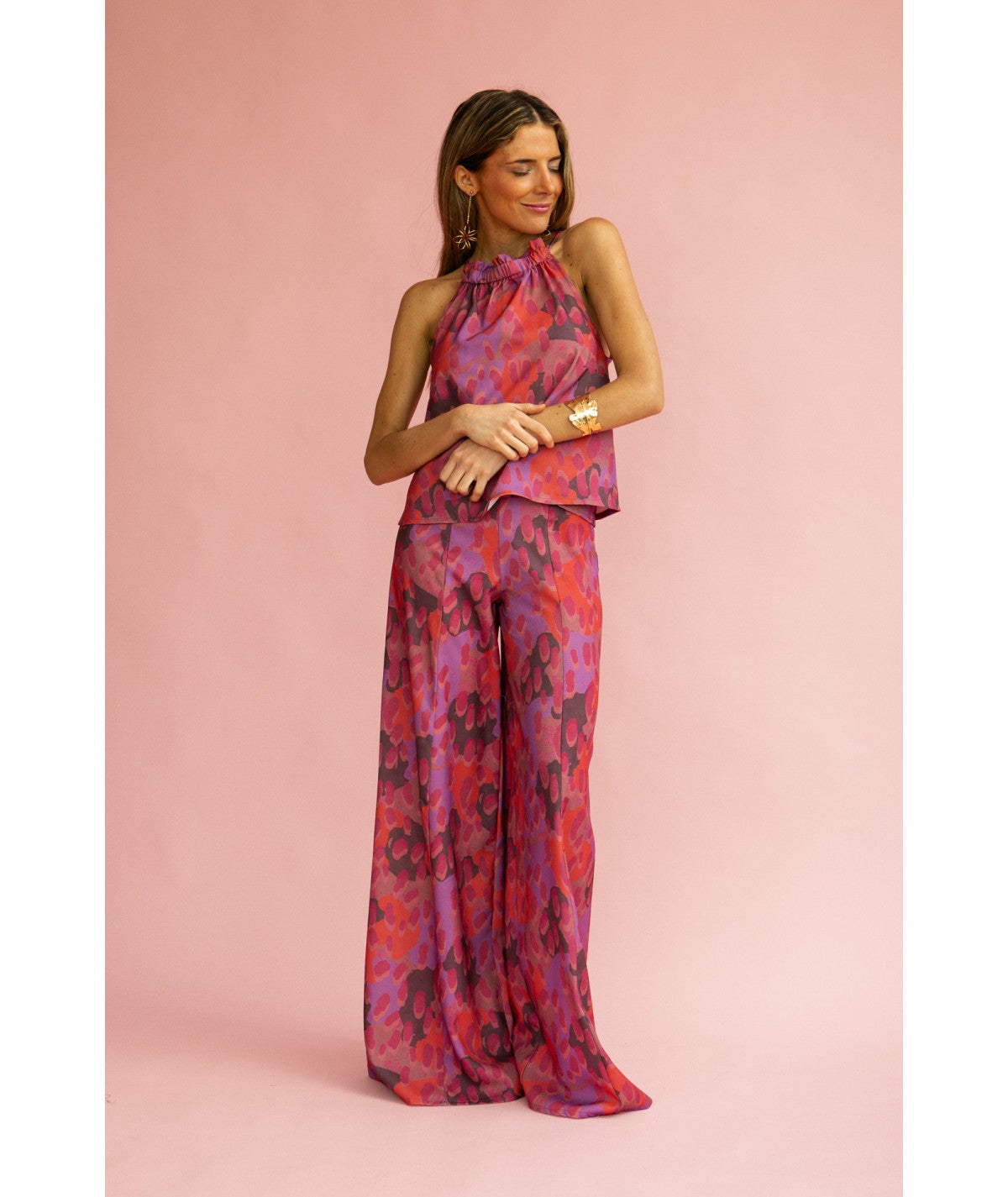 BERNARDA - CONJUNTO DE TOP HALTER Y PANTALÓN PALAZZO