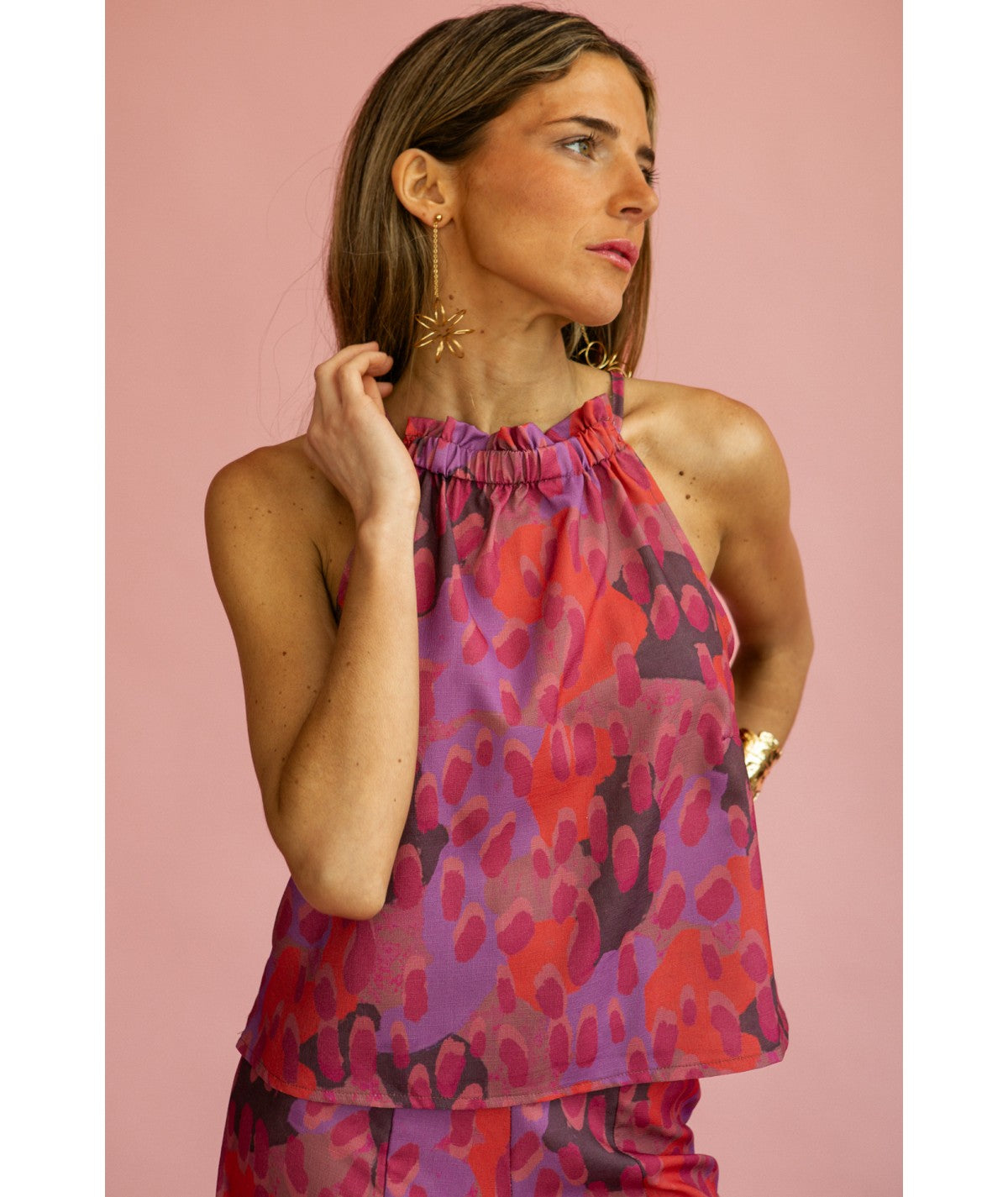 BERNARDA - CONJUNTO DE TOP HALTER Y PANTALÓN PALAZZO