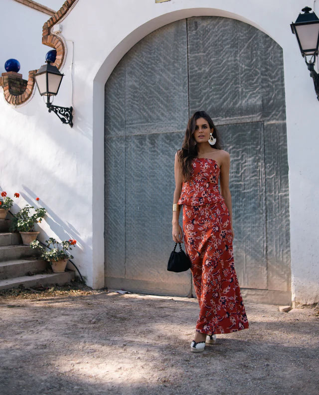 MAYTE - CONJUNTO ESTAMPADO DE TOP Y FALDA