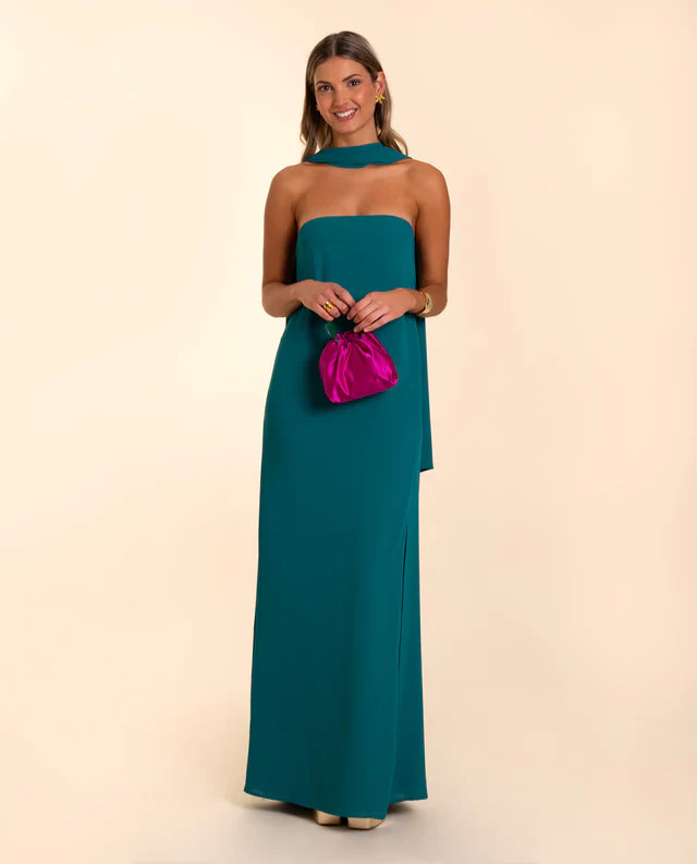 PIEDAD - VESTIDO MIDI CON FOULARD A JUEGO