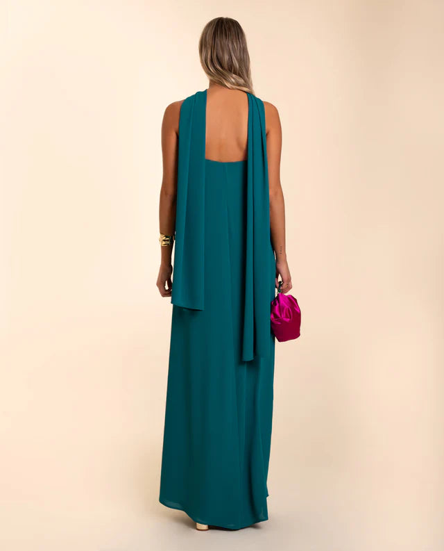 PIEDAD - VESTIDO MIDI CON FOULARD A JUEGO
