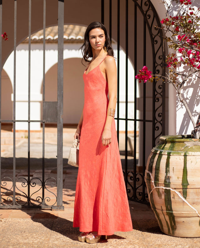 NICOLASA - VESTIDO DE TIRANTES JACQUARD