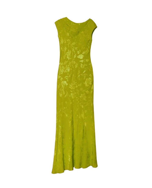 PATRICIA - VESTIDO LARGO DE JACQUARD SATINADO