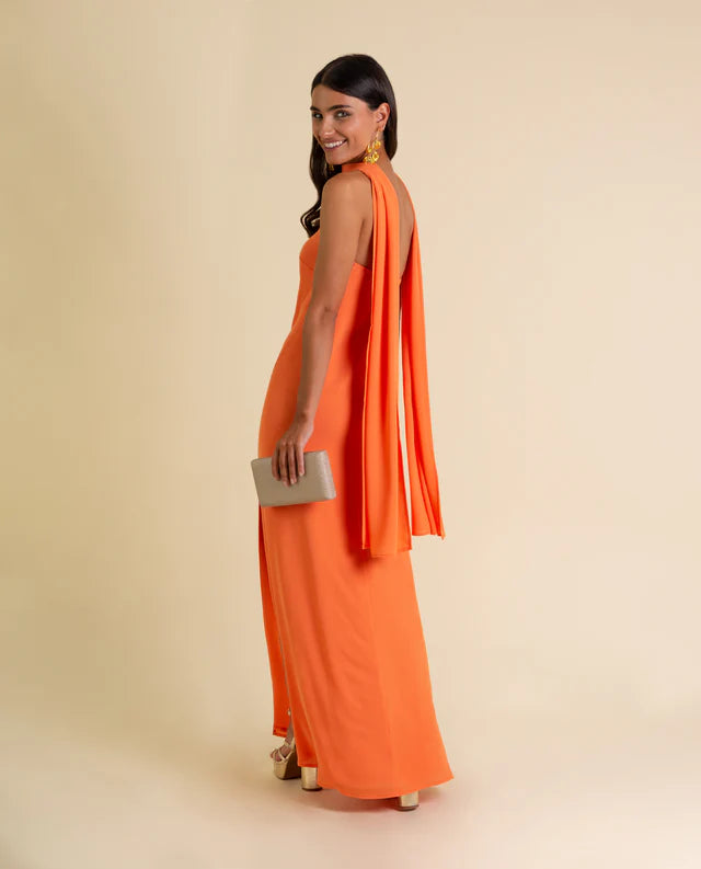 PIEDAD - VESTIDO MIDI CON FOULARD A JUEGO