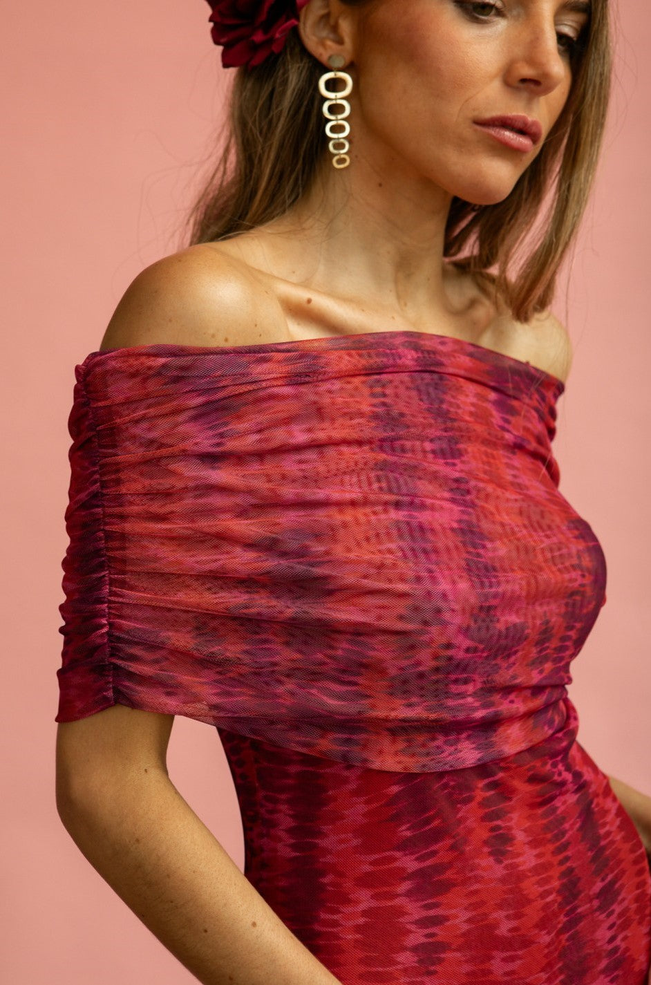 MERLINA - VESTIDO LARGO ESCOTE BARDOT