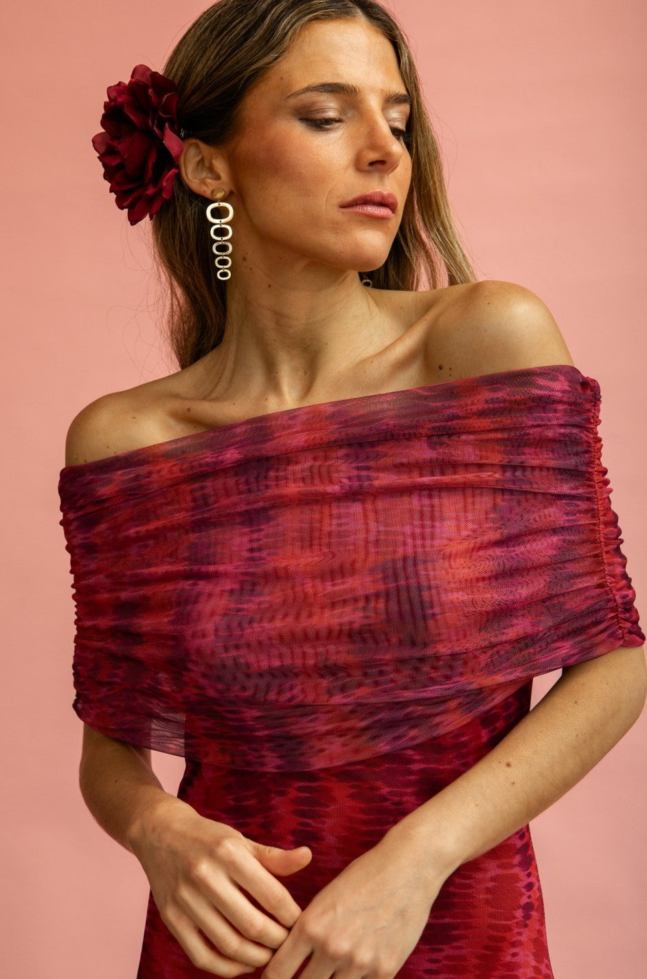 MERLINA - VESTIDO LARGO ESCOTE BARDOT