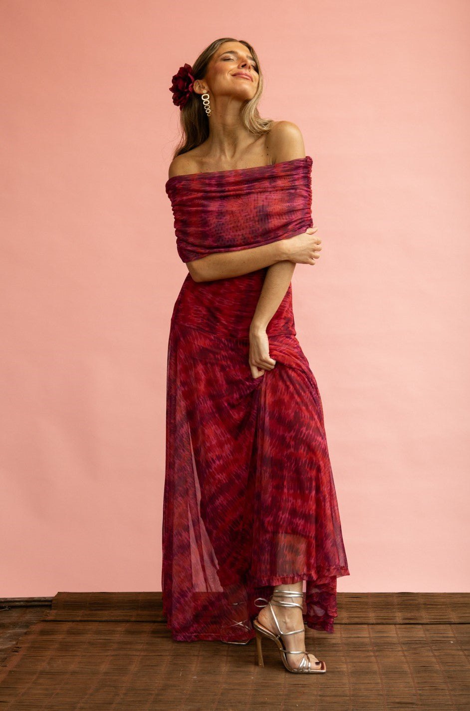 MERLINA - VESTIDO LARGO ESCOTE BARDOT