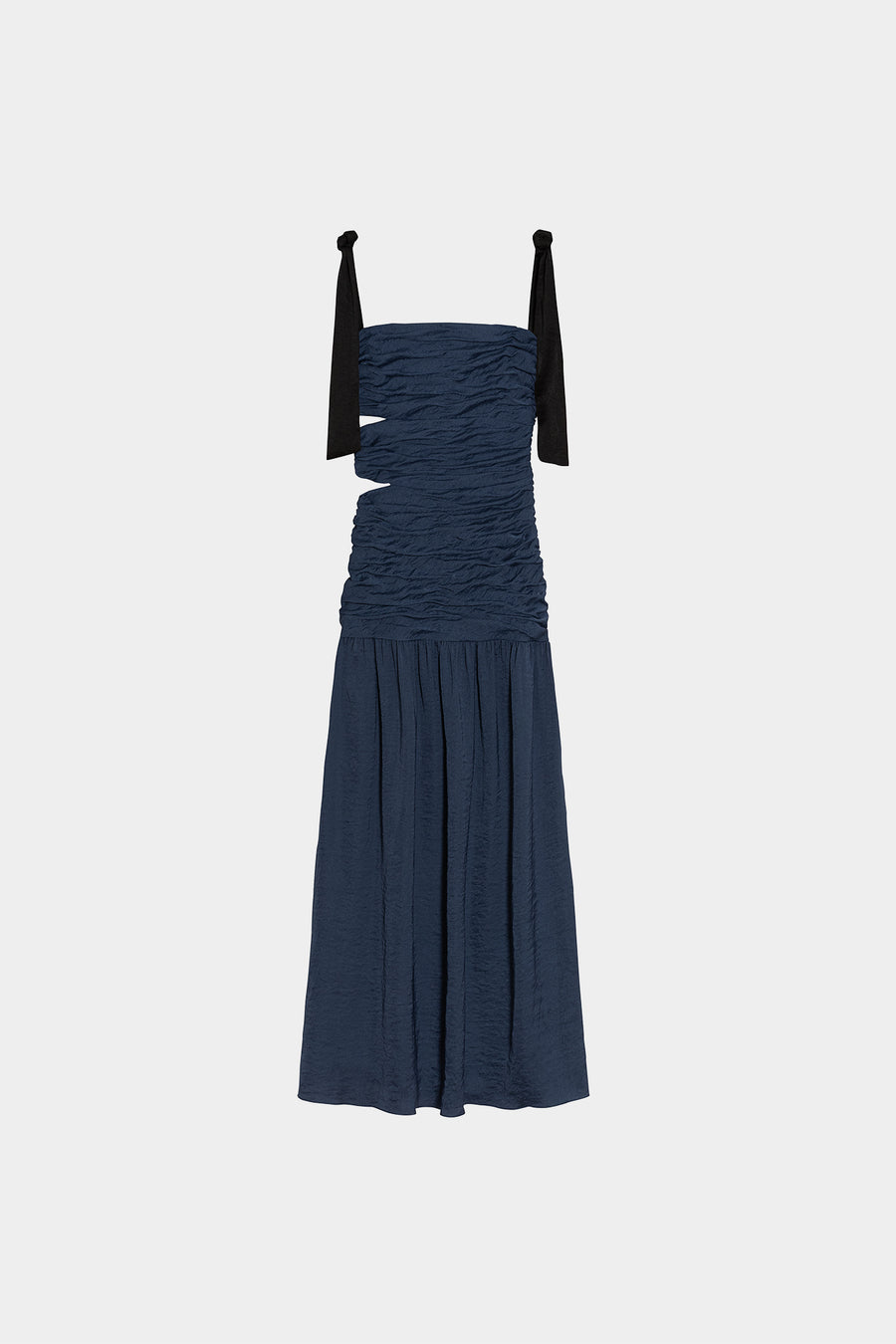 CLÍO - VESTIDO FRUNCIDO CON TIRANTES LAZADOS
