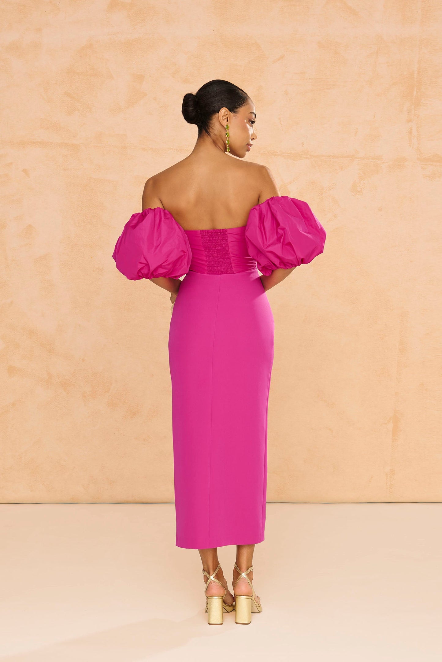APOLONIA - VESTIDO CON MANGAS ABULLONADAS