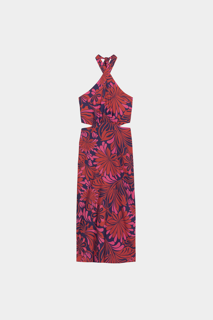 ELVIA - VESTIDO CON ESTAMPADO FLORAL CRUZADO