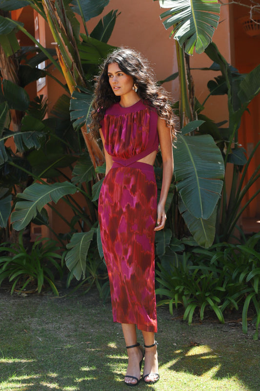 ZENAIDA - VESTIDO MIDI CON ABERTURAS LATERALES