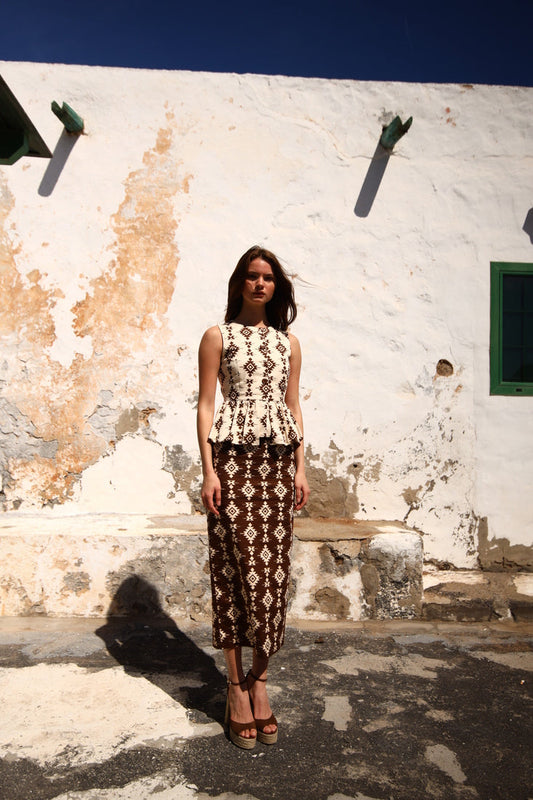 JUSTA - CONJUNTO TOP Y FALDA