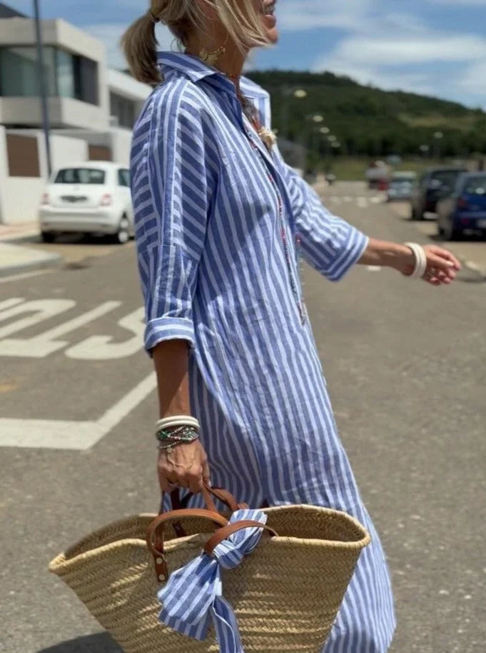 MADALINA - VESTIDO CAMISERO DE RAYAS