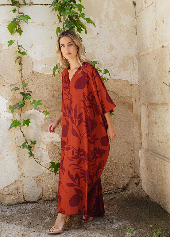 AGAPITA - VESTIDO CAFTÁN ESTAMPADO
