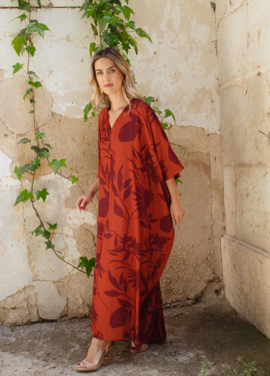 AGAPITA - VESTIDO CAFTÁN ESTAMPADO
