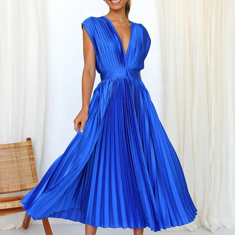 GREGORIA - VESTIDO PLISADO LARGO