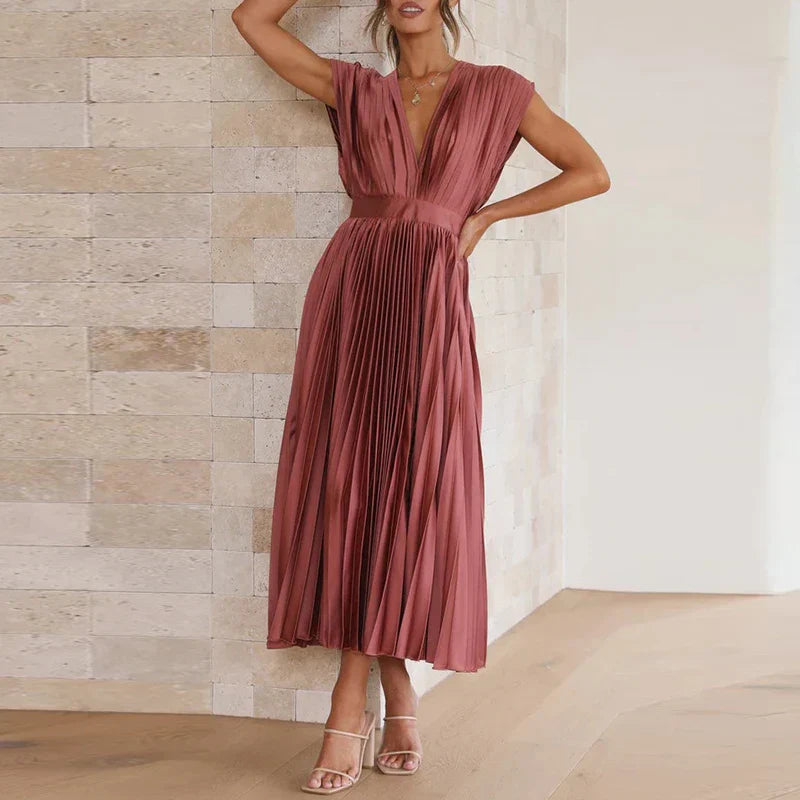 GREGORIA - VESTIDO PLISADO LARGO