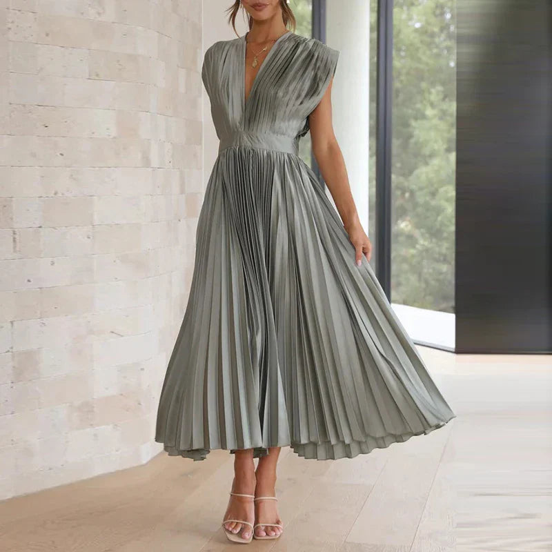 GREGORIA - VESTIDO PLISADO LARGO