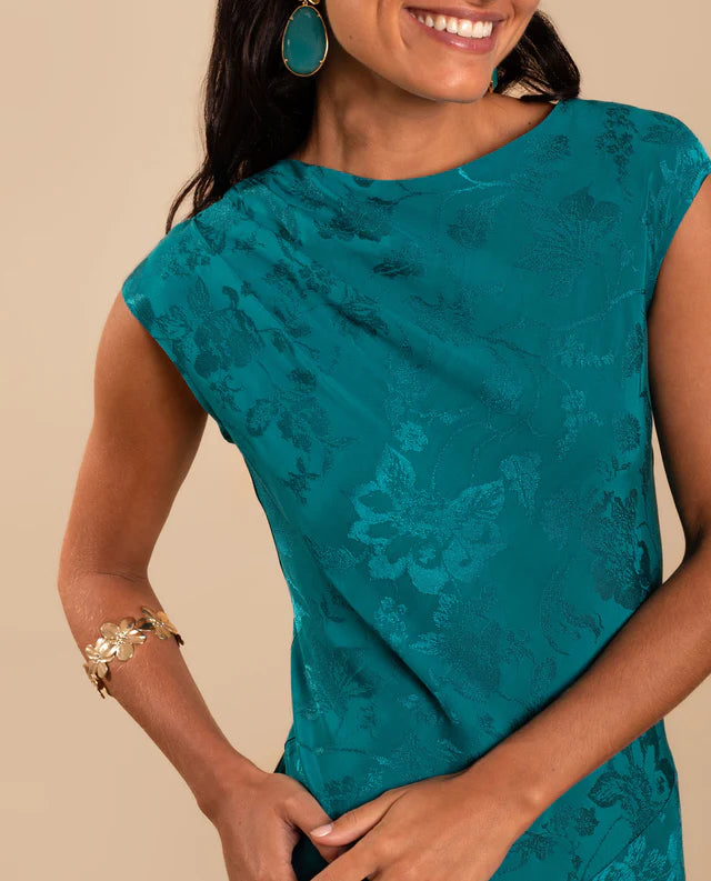 PATRICIA - VESTIDO LARGO DE JACQUARD SATINADO