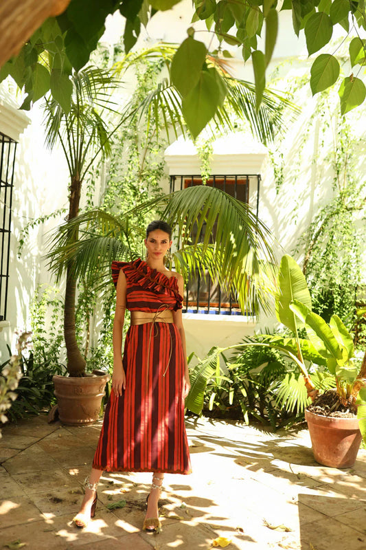 MARILUZ - VESTIDO MIDI ASIMÉTRICO