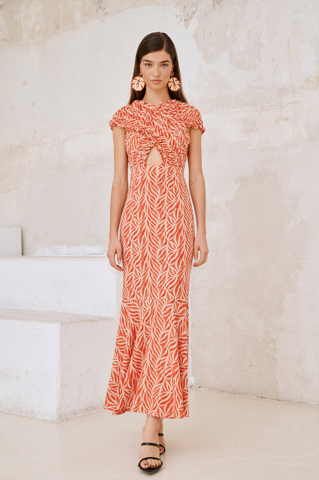 ALMUDENA - VESTIDO MIDI CON ESTAMPADO