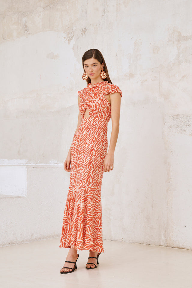 ALMUDENA - VESTIDO MIDI CON ESTAMPADO