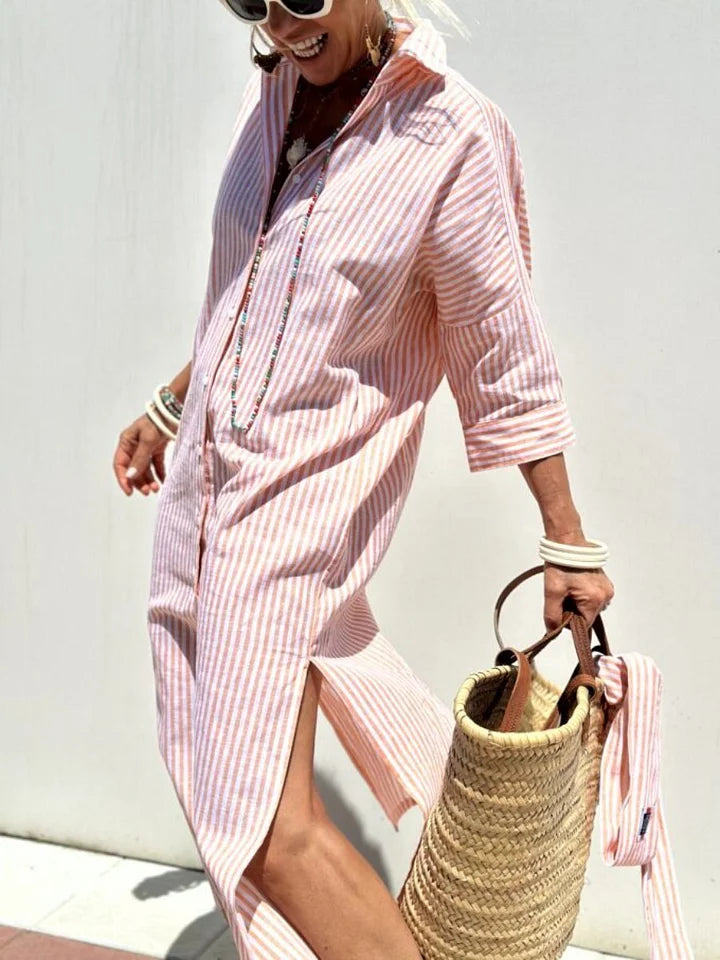 MADALINA - VESTIDO CAMISERO DE RAYAS